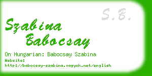 szabina babocsay business card